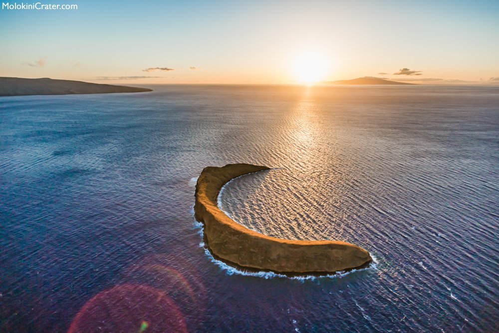 Molokini Crater helicopter shot