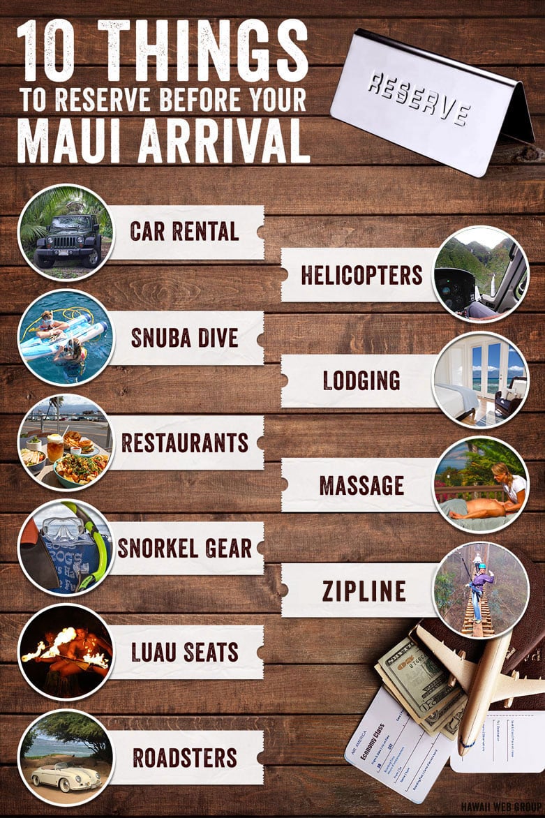 10 Maui arrival reservations